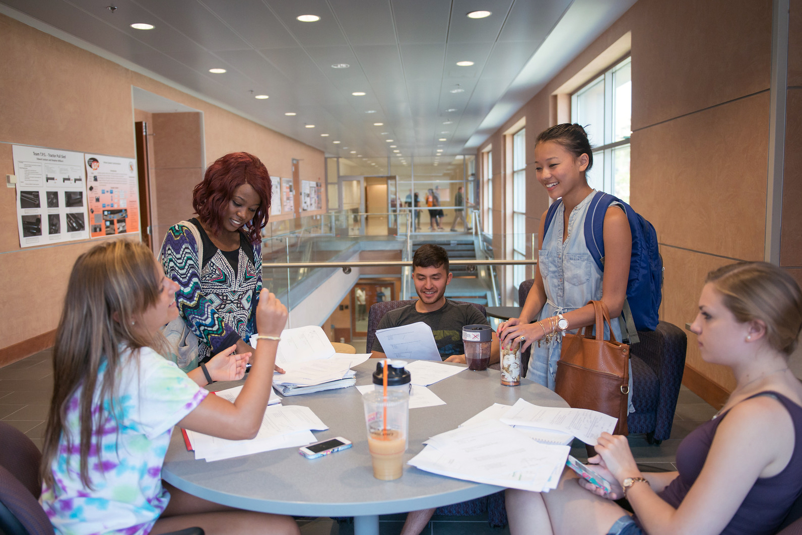 Five college students in a study group